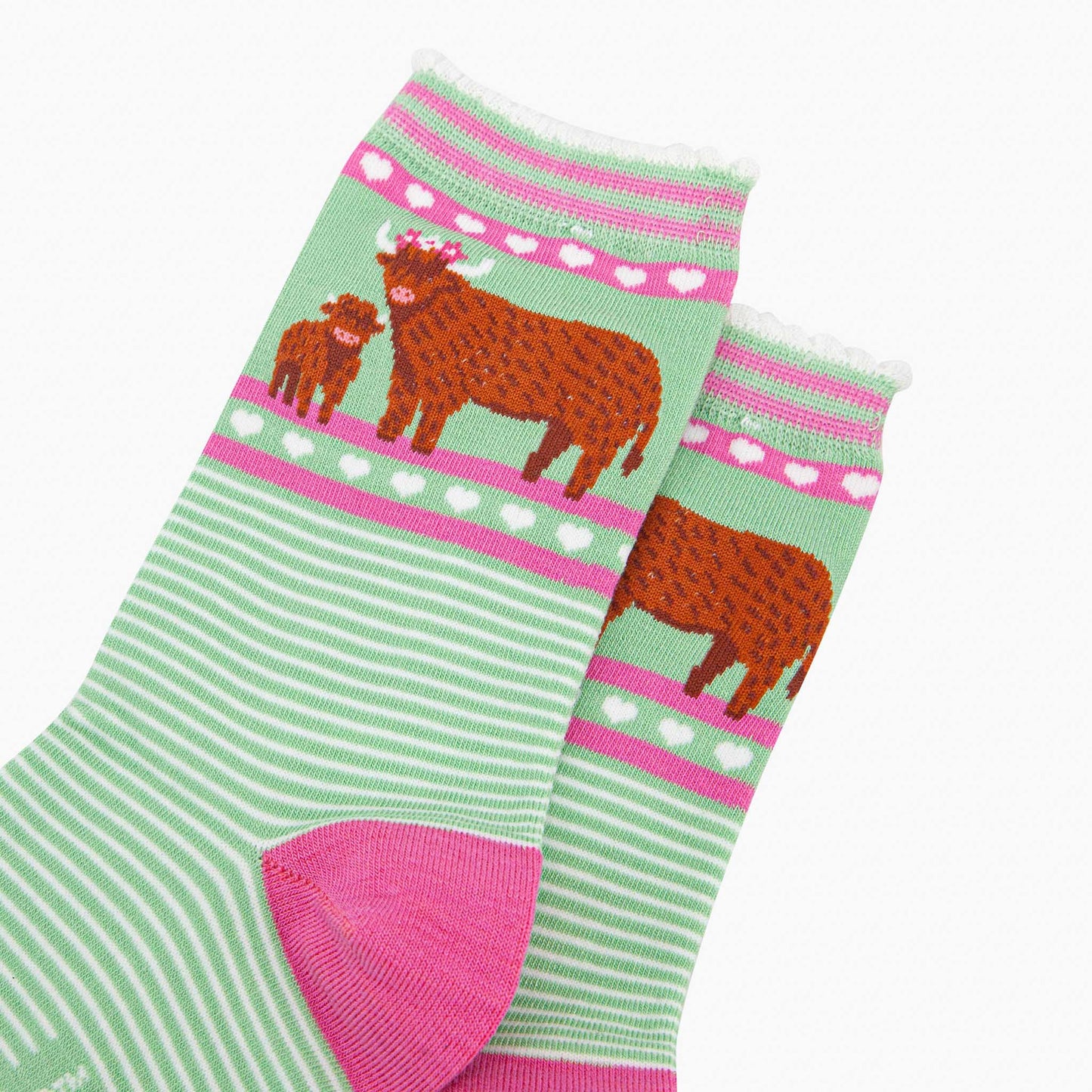 Women's Highland Cow & Calf Bamboo Socks