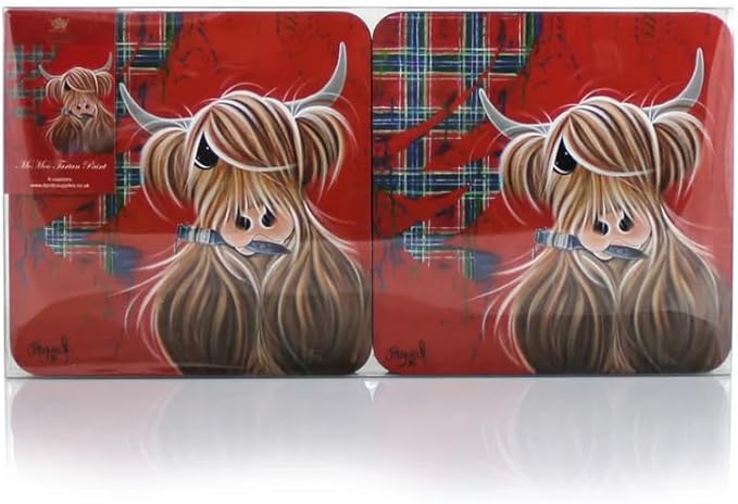 McMoo Tartan Paint Coasters 6 pack