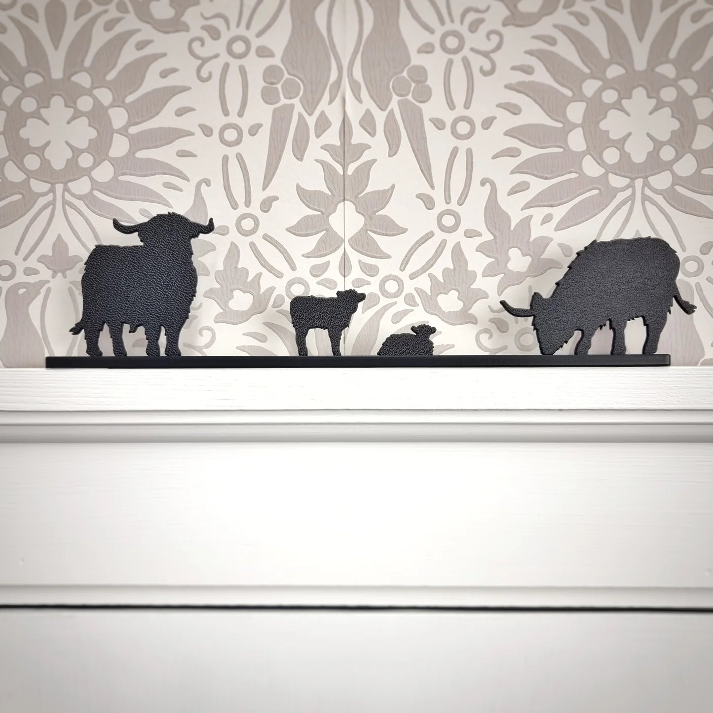 Highland Cow Family Group Door Topper