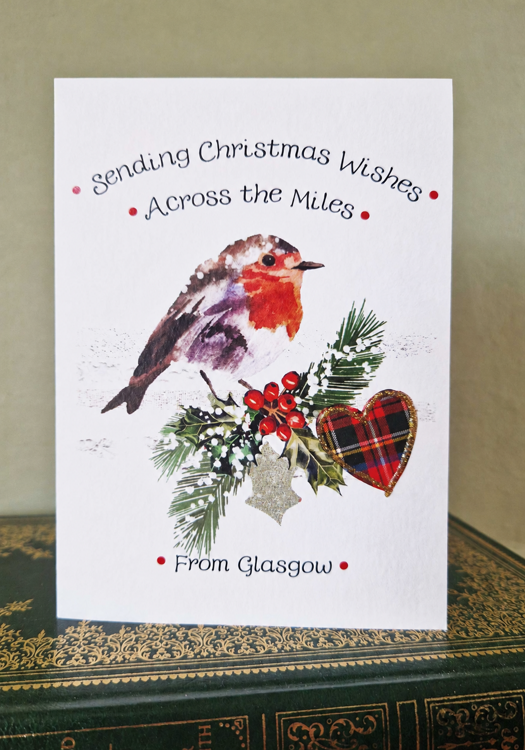 Across the Miles Robin Christmas Card