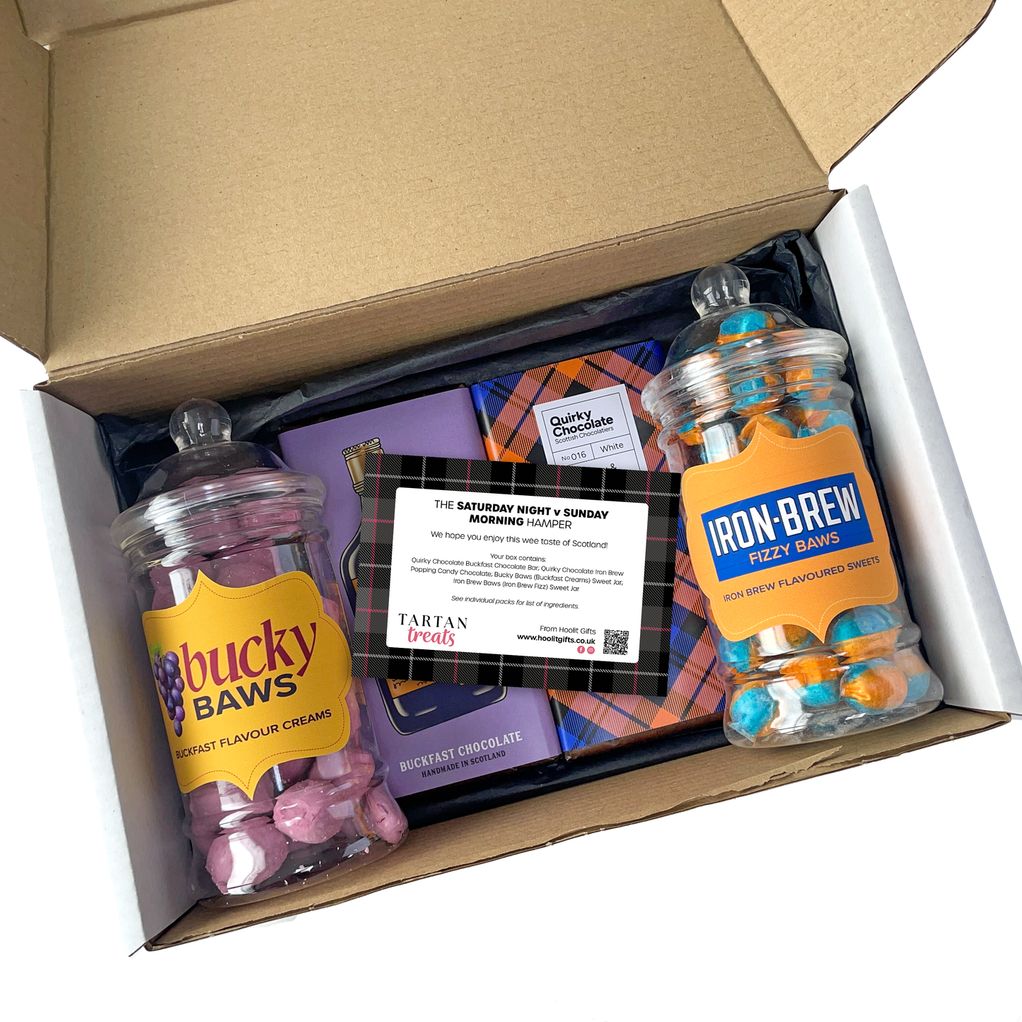 Saturday Night v Sunday Morning Tartan Treats Hamper