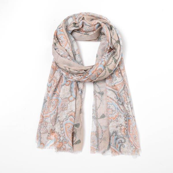 Paisley Print Nude Scarf