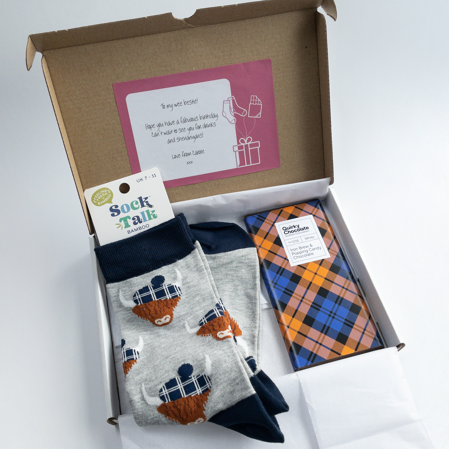 Socks & Chocs Box - Rose