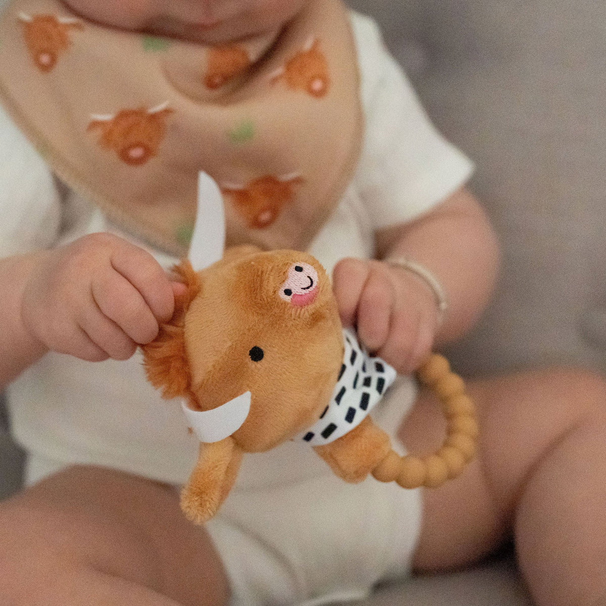 Highland Cow Baby Plush Rattle