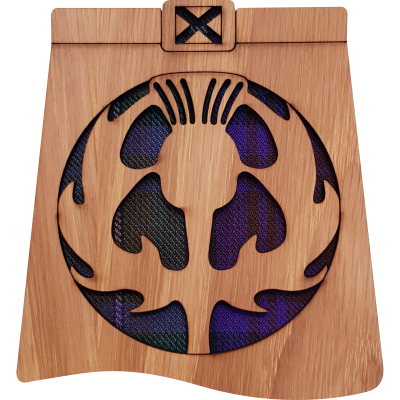 Thistle Wood & Tartan Kilt Coaster