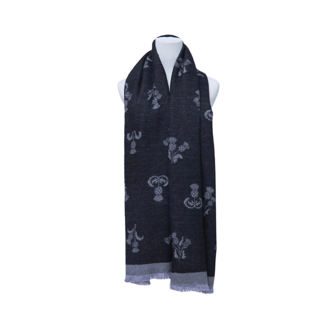 Supersoft Thistle Light and Dark Grey Scarf