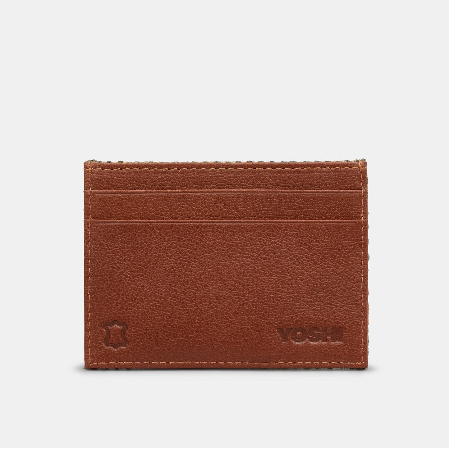 Yoshi Stag Tweed & Brown Leather Card Holder