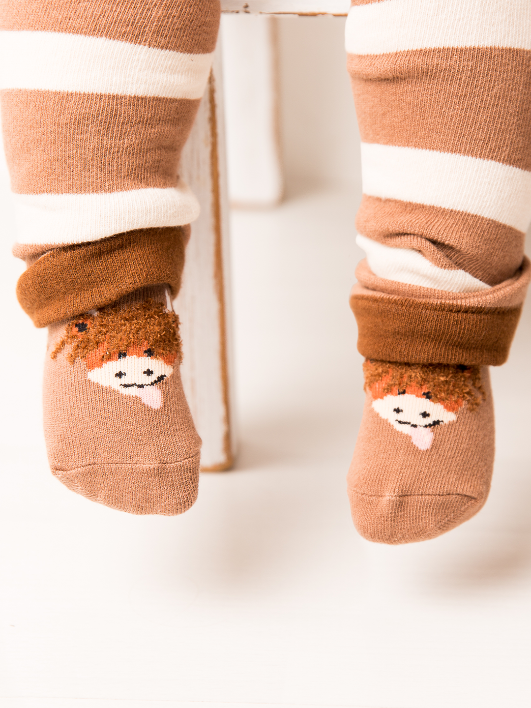 Kids Brown Hamish Cow Socks