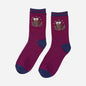 Women's Burgundy Owl Bamboo Socks