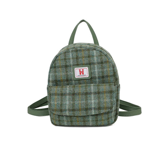 Strathurie Tweed Green Plaid Tartan Backpack