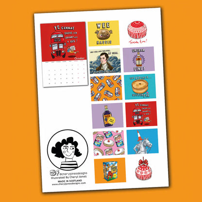 Fun Scottish 2026 Calendar (Purple)