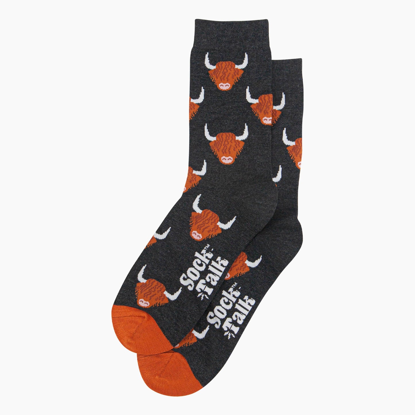 Men's Charcoal Highland Cow Luxury Bamboo Socks
