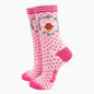 Women's Highland Cow Wreath Bamboo Socks