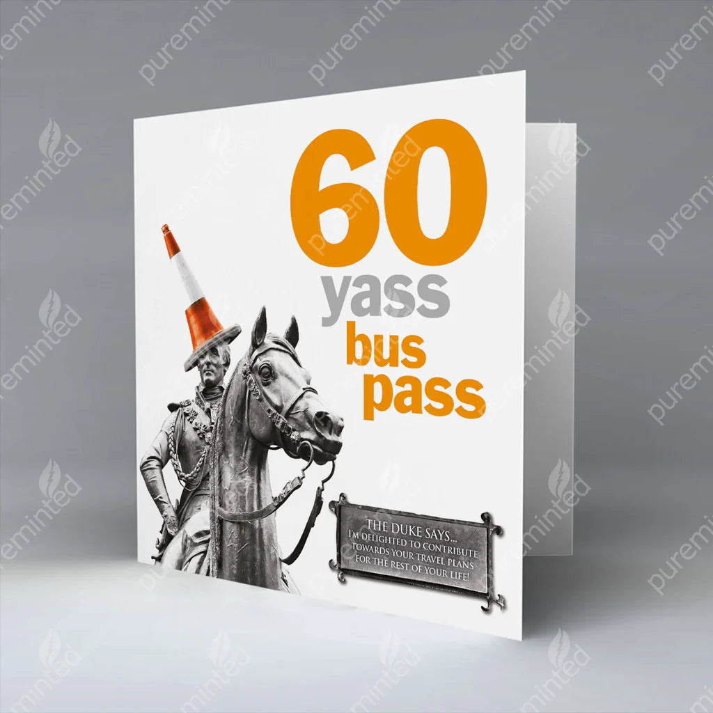 60th Birthday Card - Yass Bus Pass