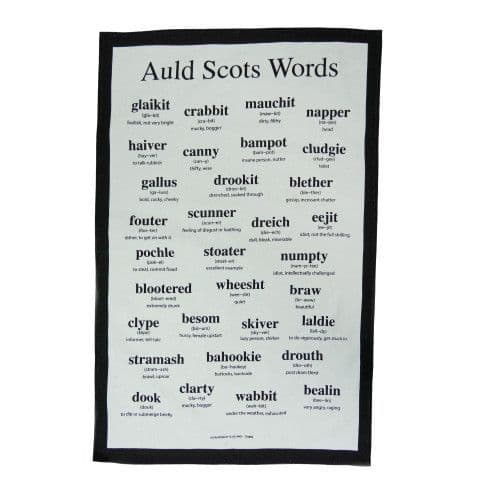 Auld Scots Words Tea Towel