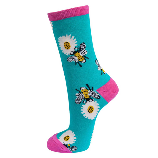 Women's Bumble Bee Floral Bamboo Socks
