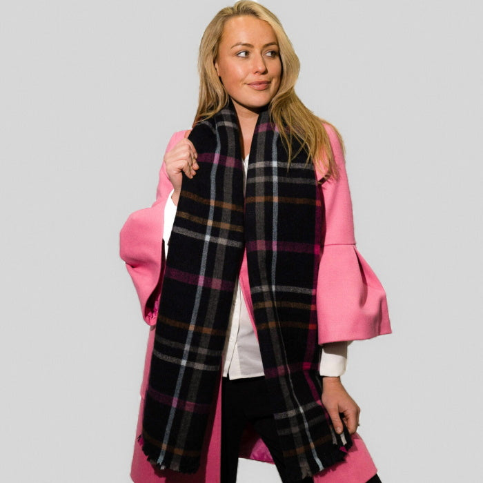 Tartan Black Blanket Scarf