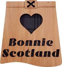 Bonnie Scotland Wood & Tartan Kilt Coaster