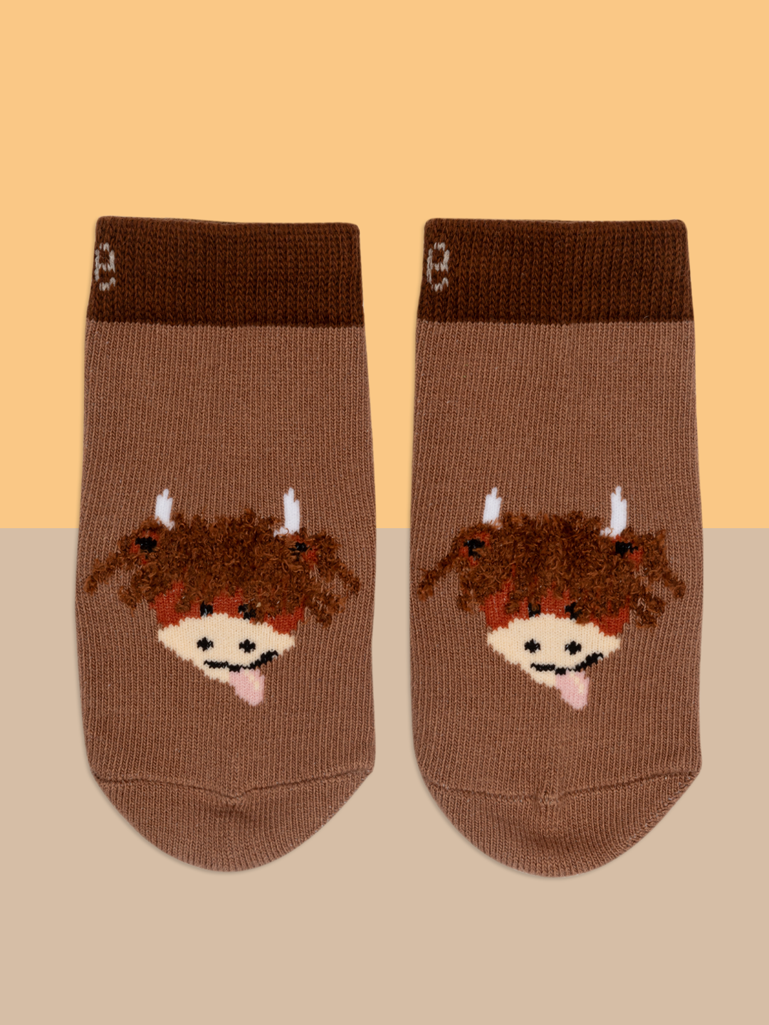 Kids Brown Hamish Cow Socks