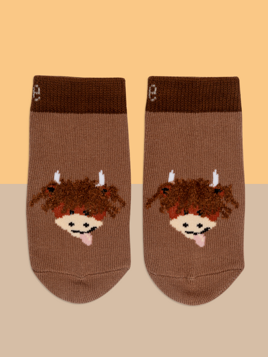 Kids Brown Hamish Cow Socks
