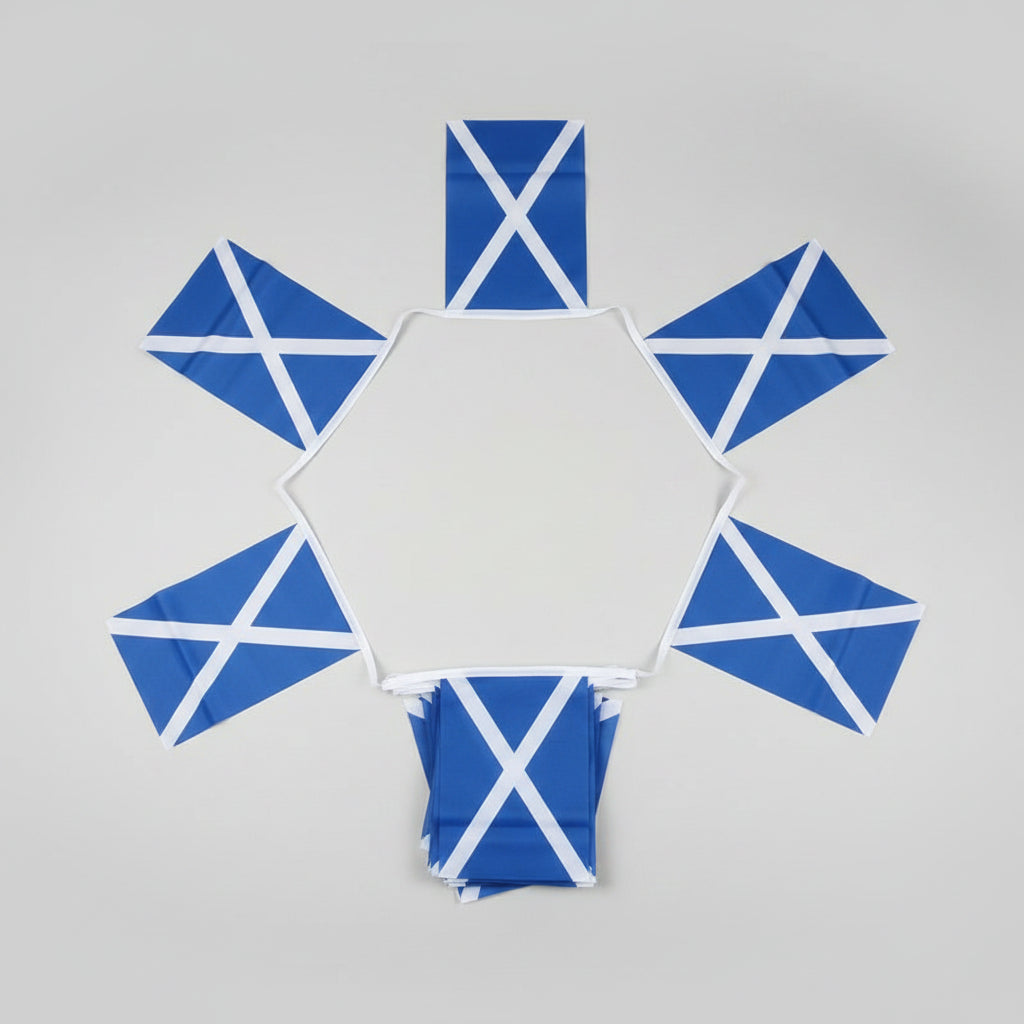 St Andrew's Saltire Bunting - 6" x 9" x 10 flags 3m