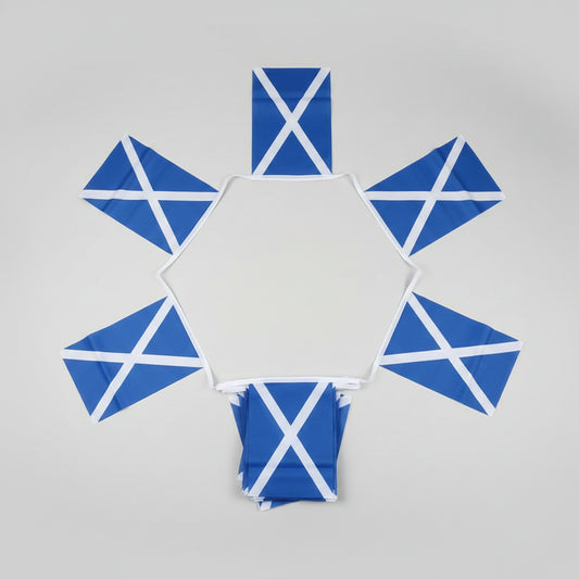 St Andrew's Saltire Bunting - 6" x 9" x 10 flags 3m