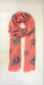 Celtic Knot Coral Cashmere Blended Scarf