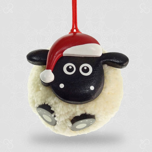 Sheep Pom Christmas Tree Decoration