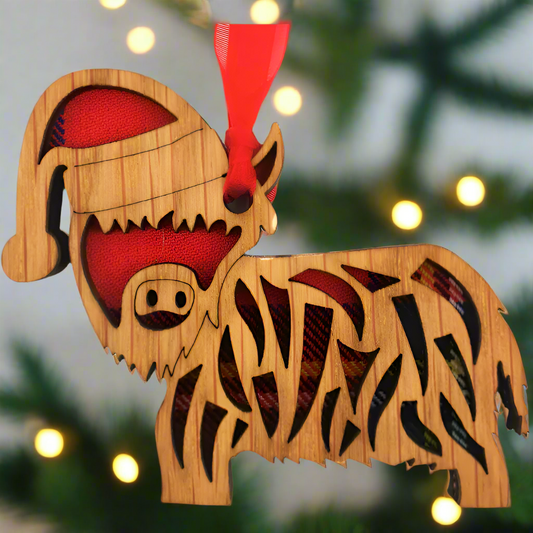 Christmas Cow Hanging Plaque