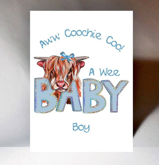 Aww Coochie Coo A Wee Baby Boy card