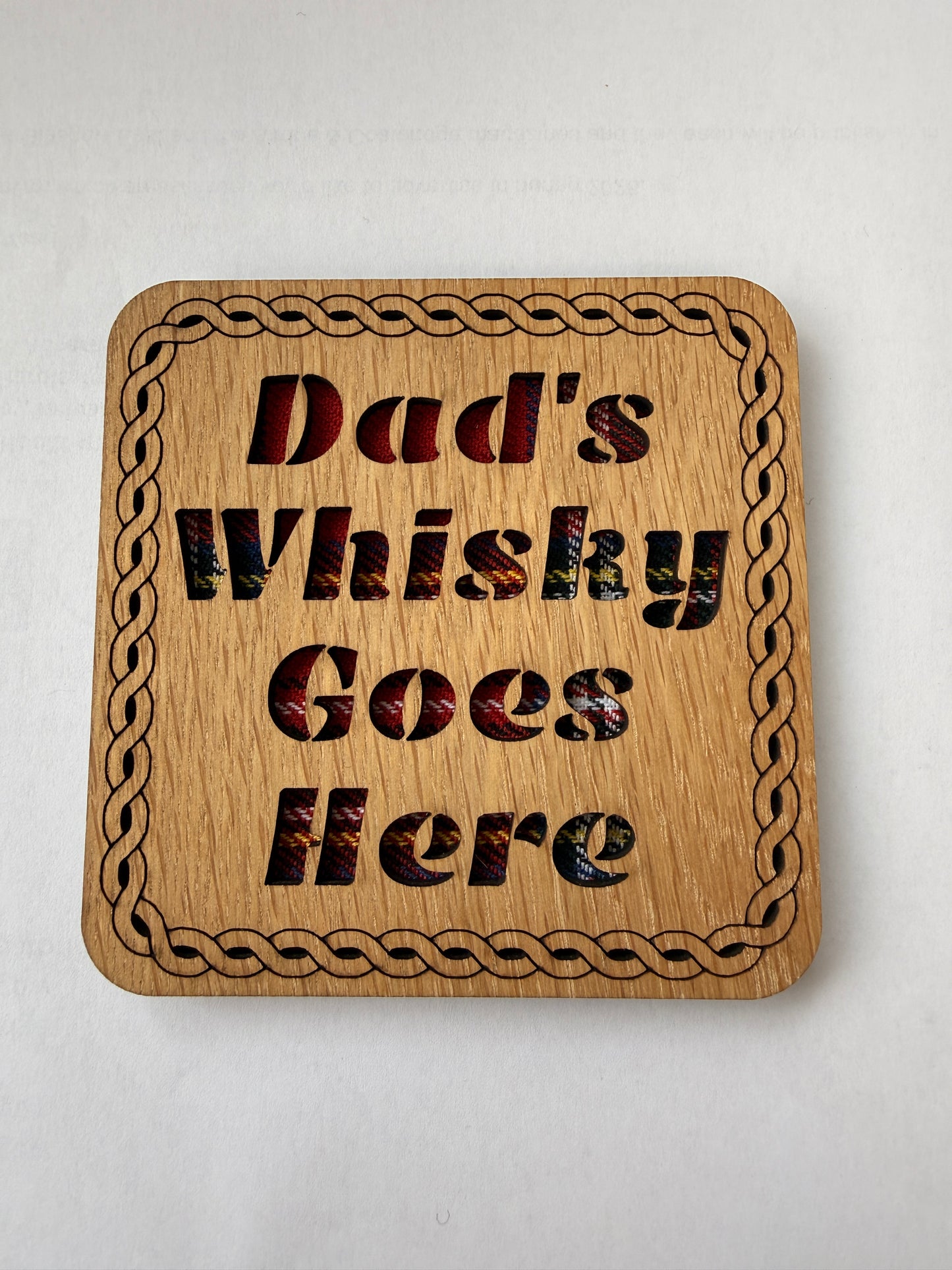 Dad's Whisky Goes Here Square Coaster