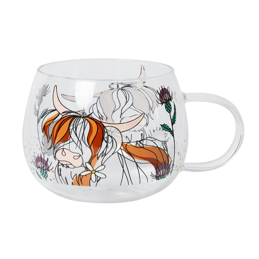 Highland Cow Glass Mug