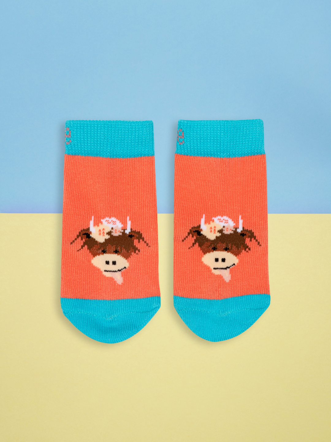 Kids Peach Bonnie Cow Socks