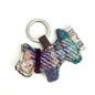 Scottie Dog Keyring - Green/Purple Plaid