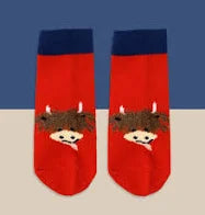 Kids Red Hamish Cow Socks