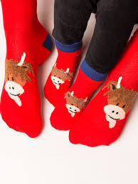 Kids Red Hamish Cow Socks