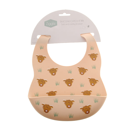 Highland Cow Silicone Catch-It Bib