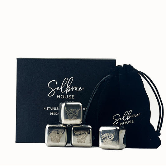 Highland Cow Stainless Steel Ice Cubes - Set of 4
