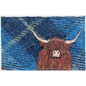 Highland Cow Brown Leather & Blue Tweed Card Holder
