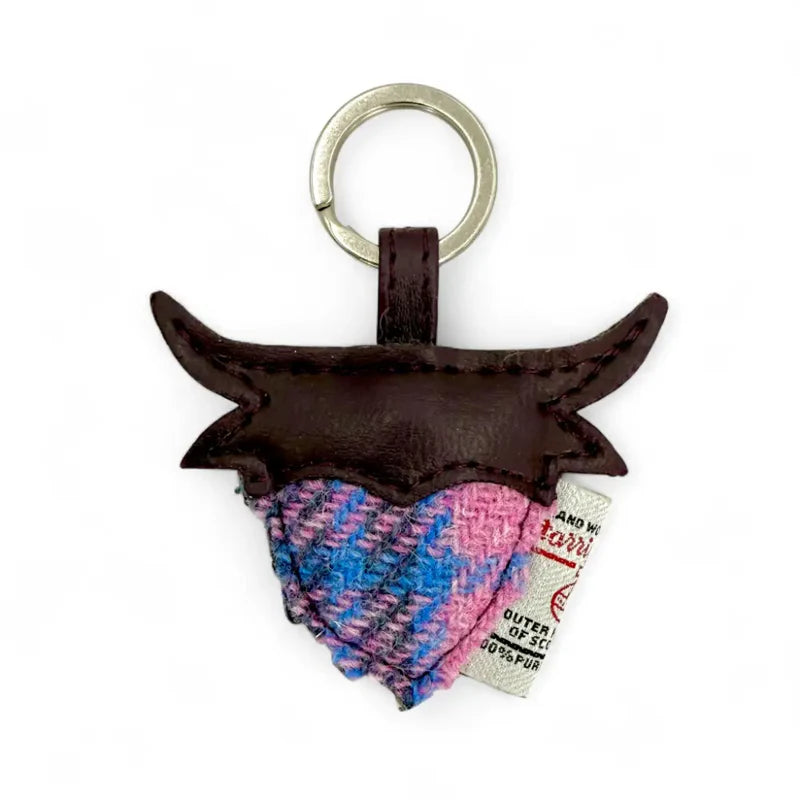 Highland Cow Keyring - Pastel pink