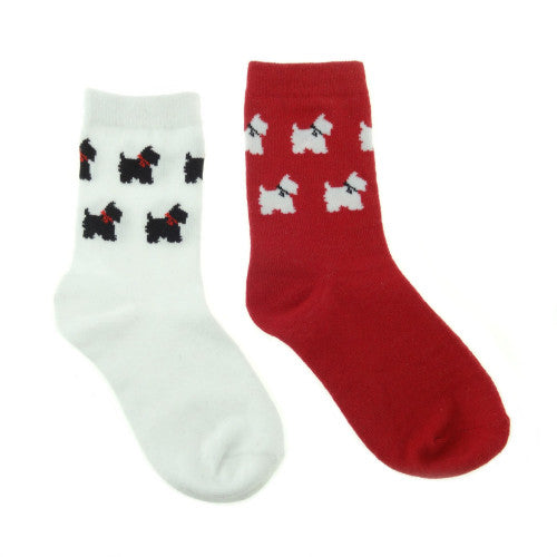 Kids Scottie Dog Socks (2 Pack)