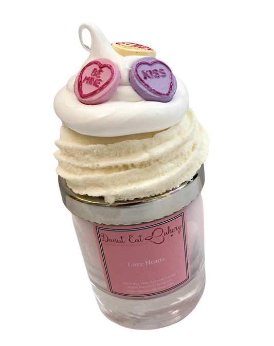 Love Hearts Cupcake Candle
