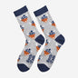Men's Grey Highland Cow with Tartan Hat Luxury Bamboo Socks