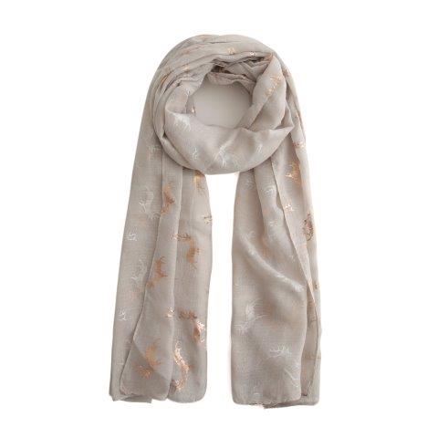 Stag Metallic Grey Scarf