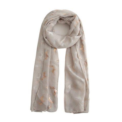 Stag Metallic Grey Scarf