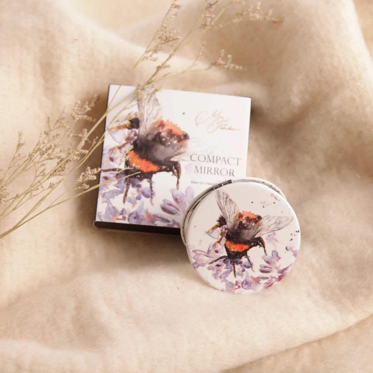 The Orchard Bee on Heather Compact Mirror