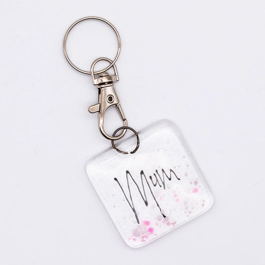 Mum' Glass Keyring