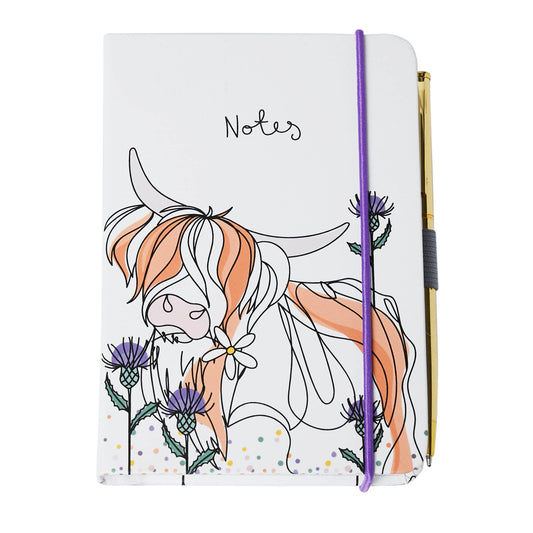 Highland Cow A6 Notebook with Pen