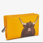 Highland Cow Yellow Zip Around Leather Purse