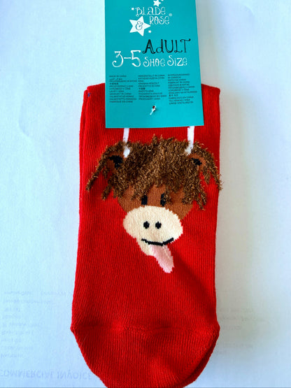 Adults Red Hamish Cow Socks
